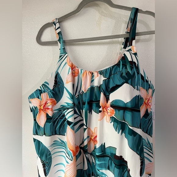 FullFitall swim top size 20 NWT tankini floral print plus size woman - Picture 3 of 5